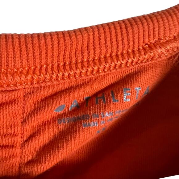 Athleta Women's Sundown Puckered Crewneck Orange Pullover Sweatshirt XS - Picture 4 of 11